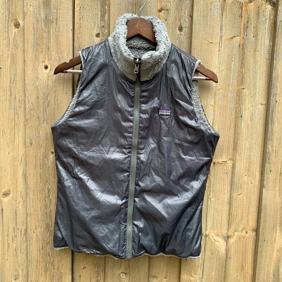 Vintage Reversible Patagonia Fleece Vest Gray - Picture 7 of 9